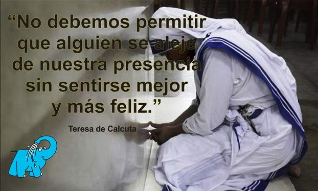 Una Enseñanza de Teresa de Calcuta en la Frase del Día del Elefante Azul de Avilés
